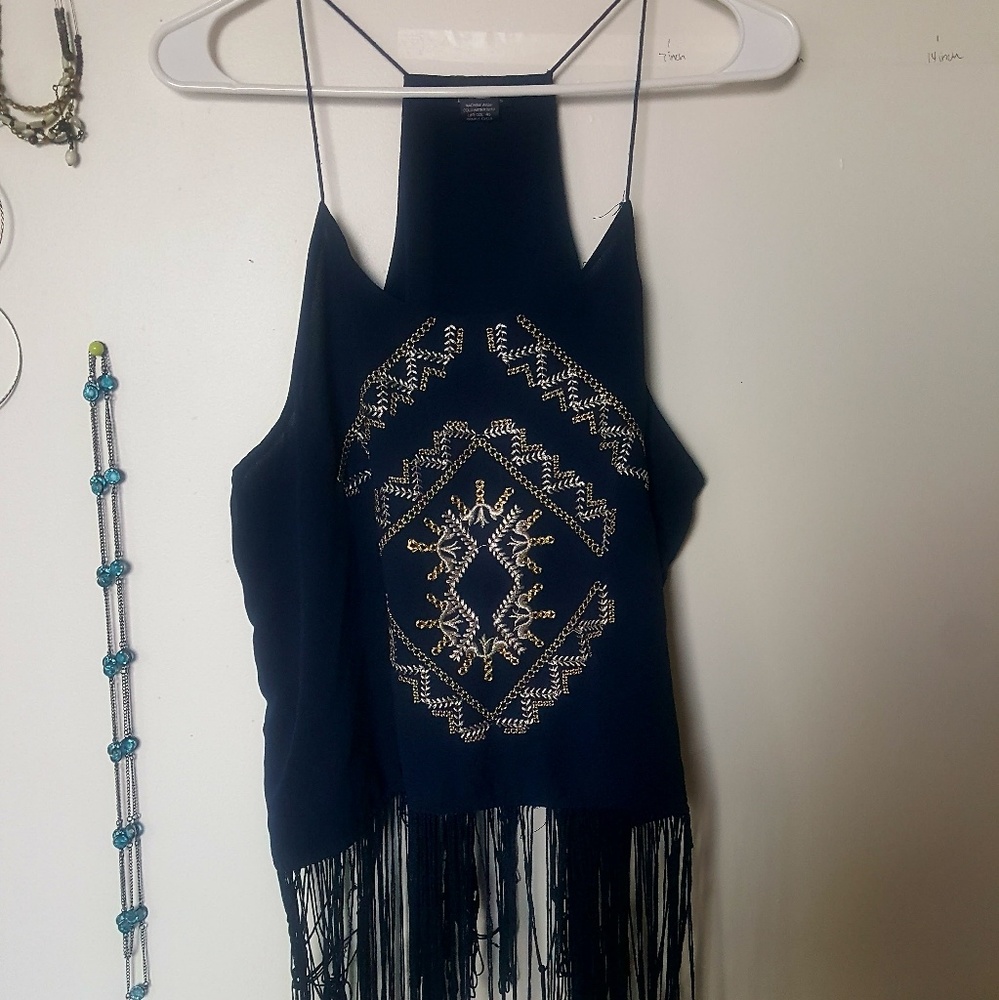 Tank top with fringe